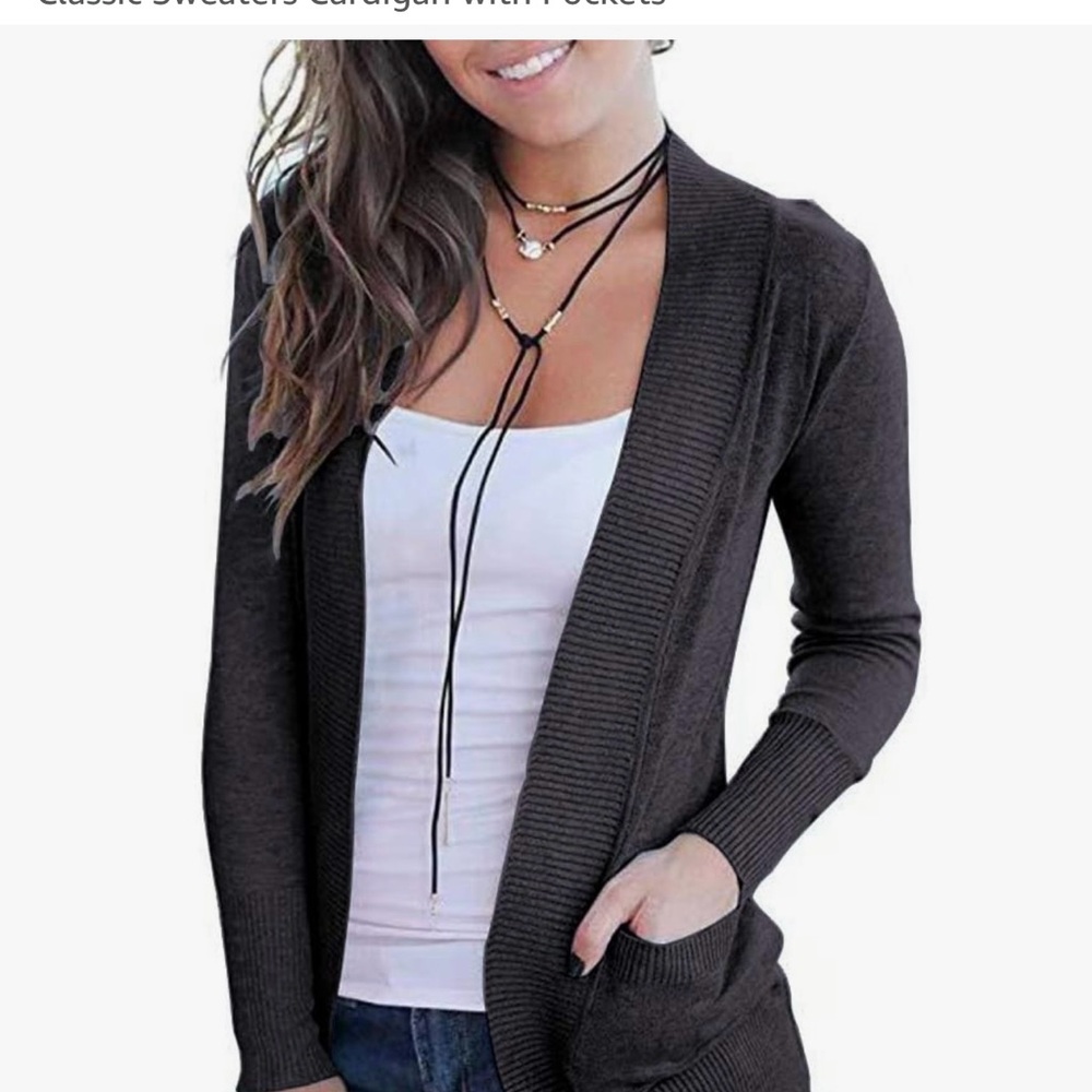 Women's Gray Cardigan Sweater Size M. NWOT